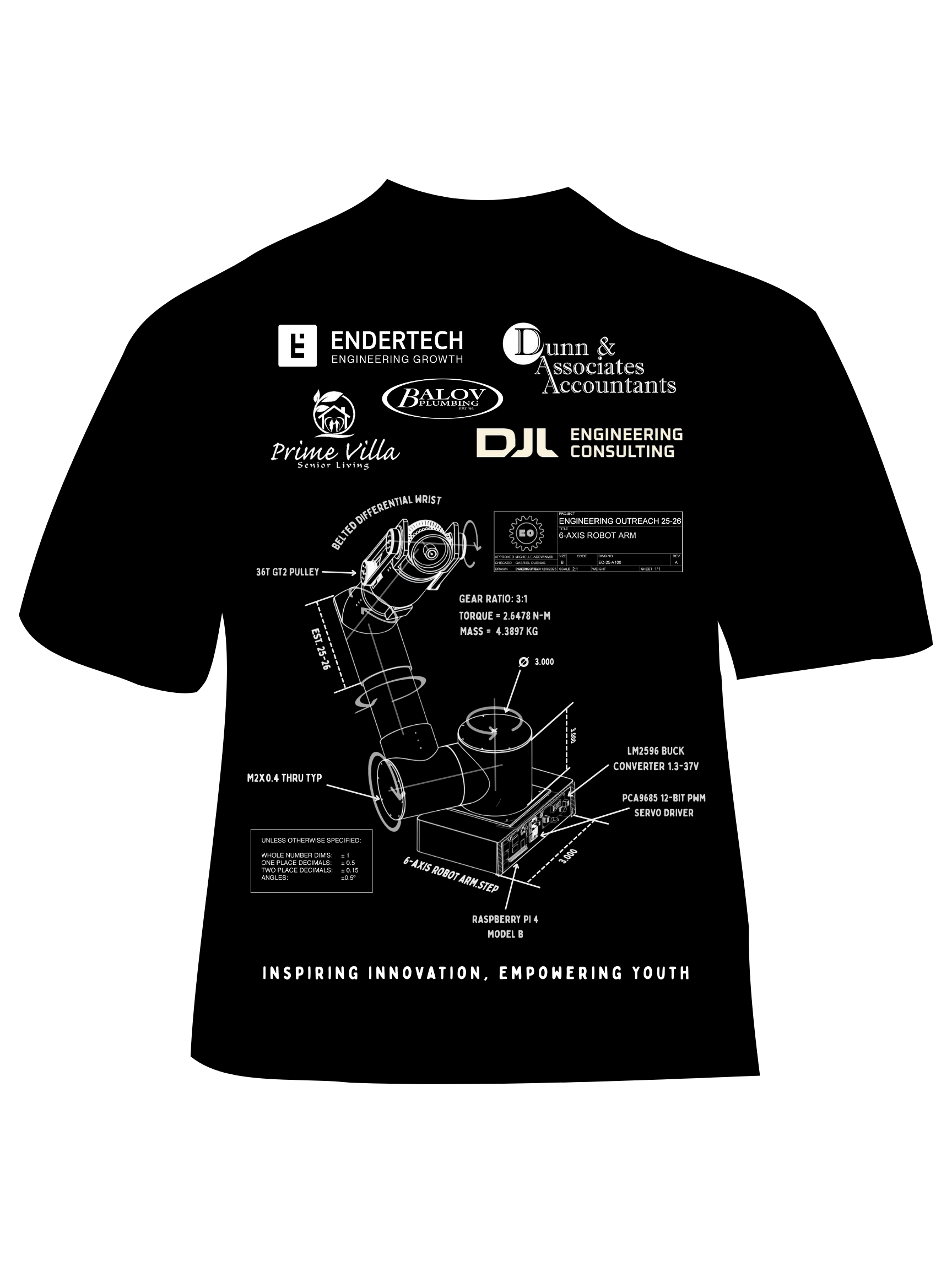 Back of Engineering Outreach Shirt